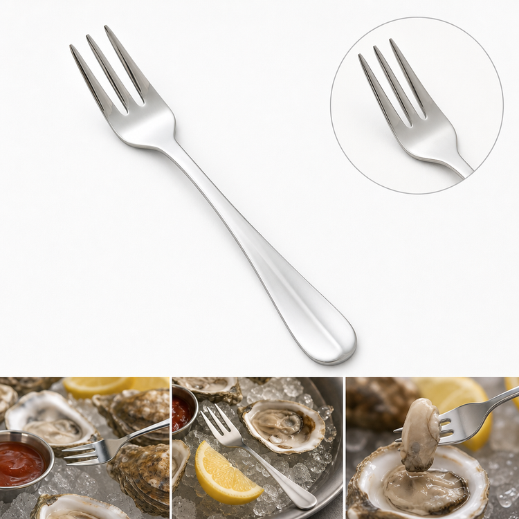 Product image #4 for Stanford 5-7/16-Inch Oyster Fork, 18/8 Stainless Steel, Extra Heavy Weight, Mirror Finish