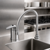 Thumbnail image #3 for T&S Brass Single-Lever Side-Mount Manual Faucet with 5-3/4 Inch Swivel Gooseneck Spout and 2.2 GPM Aerator