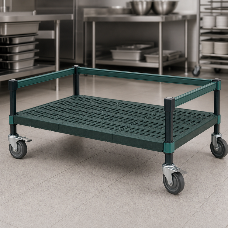 Product image #3 for QuadPlus Mobile Dunnage Rack with 3-Sided Frame, 60 x 18 x 14 Inches, 800 lb. Capacity