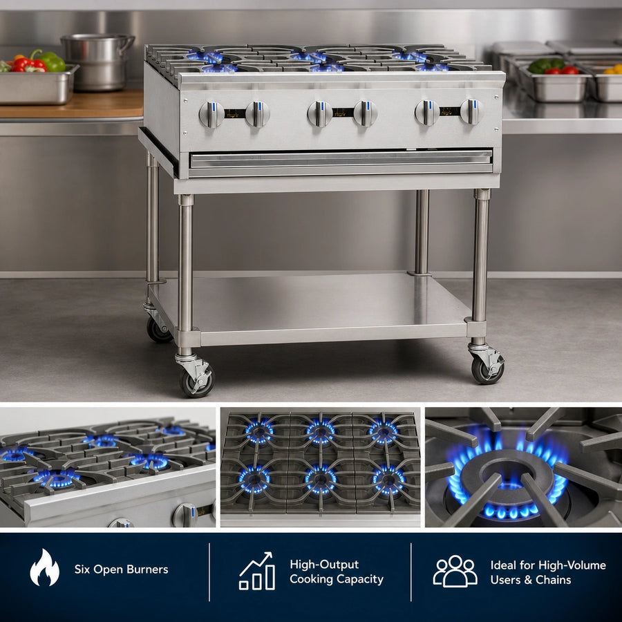 Six Open Burners