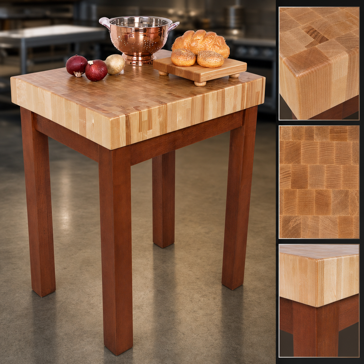 Product image #3 for John Boos Boos Block Chef's Block Butcher Block Work Table, 30 x 24 x 36 Inches, 4-Inch End Grain Maple Top, Without Shelf