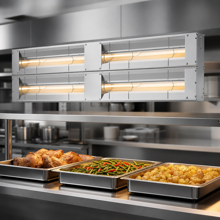 Product image #3 for Hatco Glo-Ray 36-Inch Lighted Double Infrared Strip Heat Lamp Food Warmer