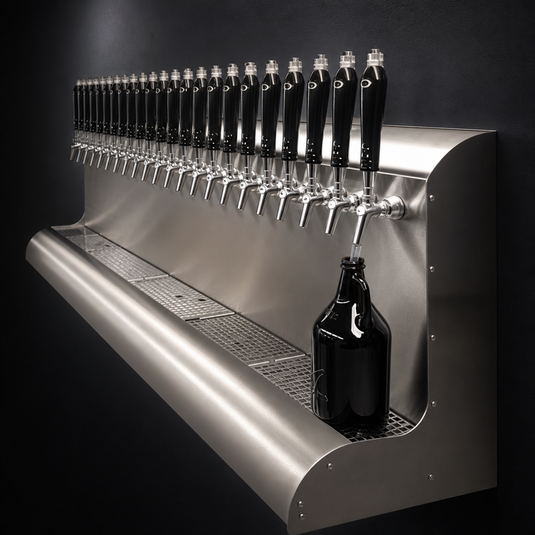 Product image #3 for Perlick 15-Faucet Modular Wall-Mount Glycol-Cooled Draft Beer Dispensing Tower
