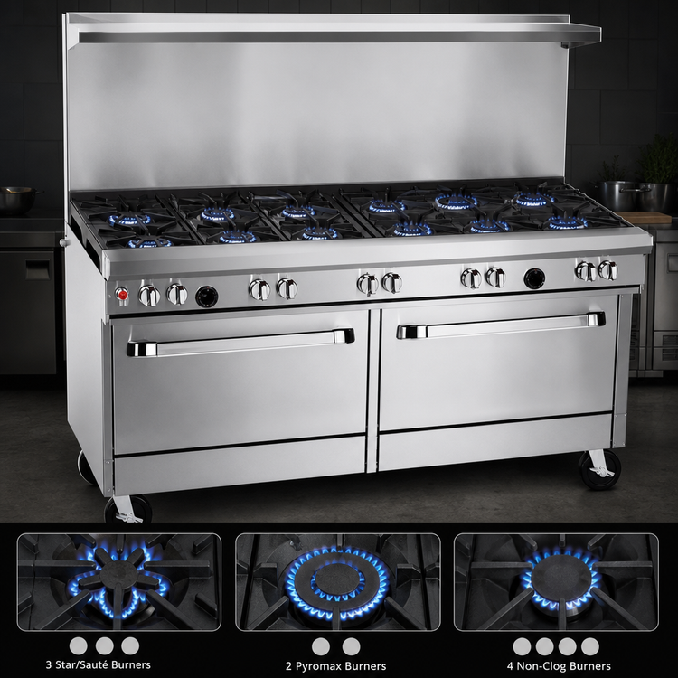 Product image #3 for Southbend Ultimate 60-Inch Commercial Gas Range with 2 Convection Ovens and 9 Burners
