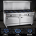 Thumbnail image #3 for Southbend Ultimate 60-Inch Commercial Gas Range with 2 Convection Ovens and 9 Burners