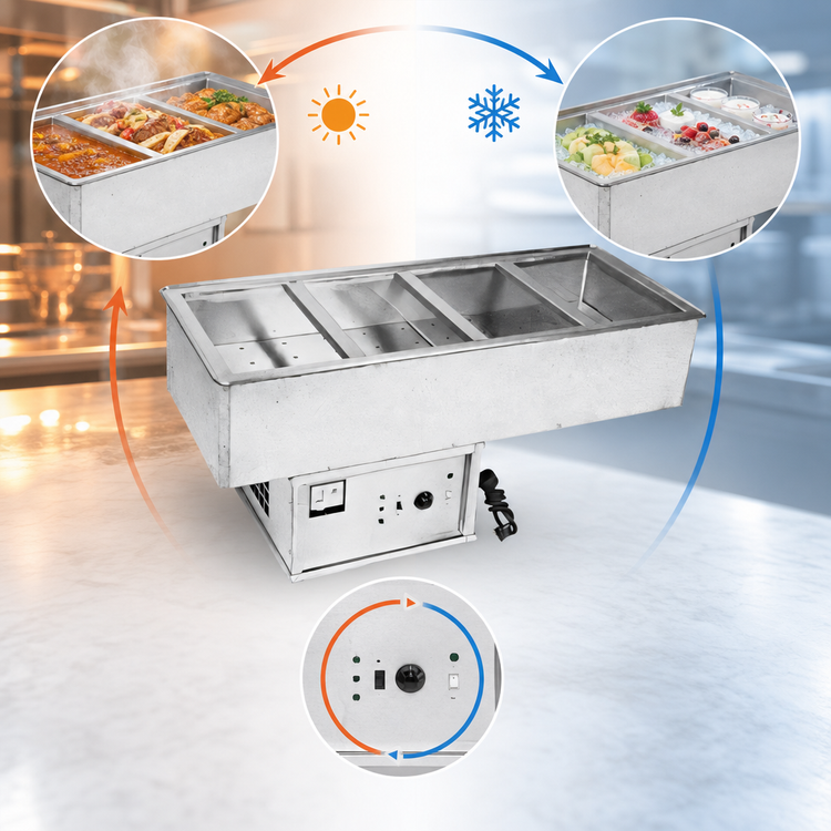 Product image #3 for Atlas Metal WCM-HP-X-2 2-Pan Hot/Cold Drop-In Food Well