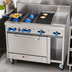 Thumbnail image #3 for Comstock-Castle 48 Inch Commercial Gas Range with 4 Open Burners, 12 Inch Griddle, 12 Inch Char-Broiler, Oven and Cabinet Base