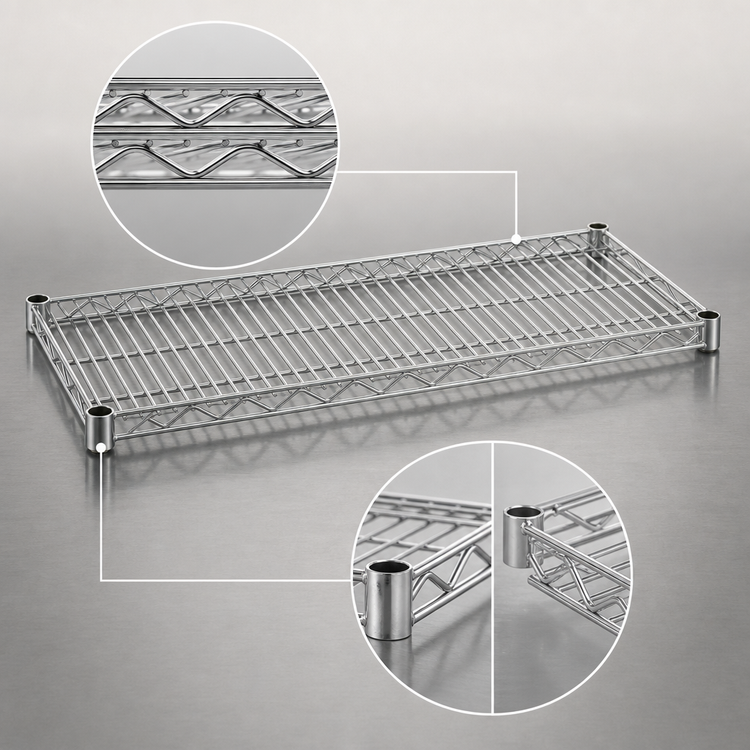 Product image #3 for Eagle Group QuadTruss 72"W x 36"D Chrome-Plated Wire Shelf, 600 lb. Capacity