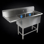 Thumbnail image #3 for John Boos Pro-Bowl 42PB20-1D30L 2-Compartment Stainless Steel Sink, 30-Inch Left Drainboard, 10-Inch Boxed Backsplash