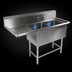 Thumbnail image #3 for John Boos Pro-Bowl 2-Compartment Stainless Steel Sink with 30-Inch Left Drainboard