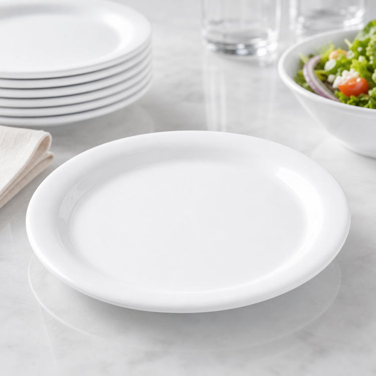 Product image #3 for Sierrus 6-1/2 Inch Round White Melamine Narrow Rim Pie Plate