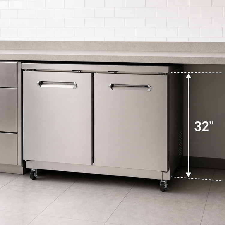 Product image #3 for Kelvinator Commercial 36-Inch ADA Height Undercounter Freezer, 2-Section, Self-Contained Rear-Mounted, 8.9 Cu. Ft.