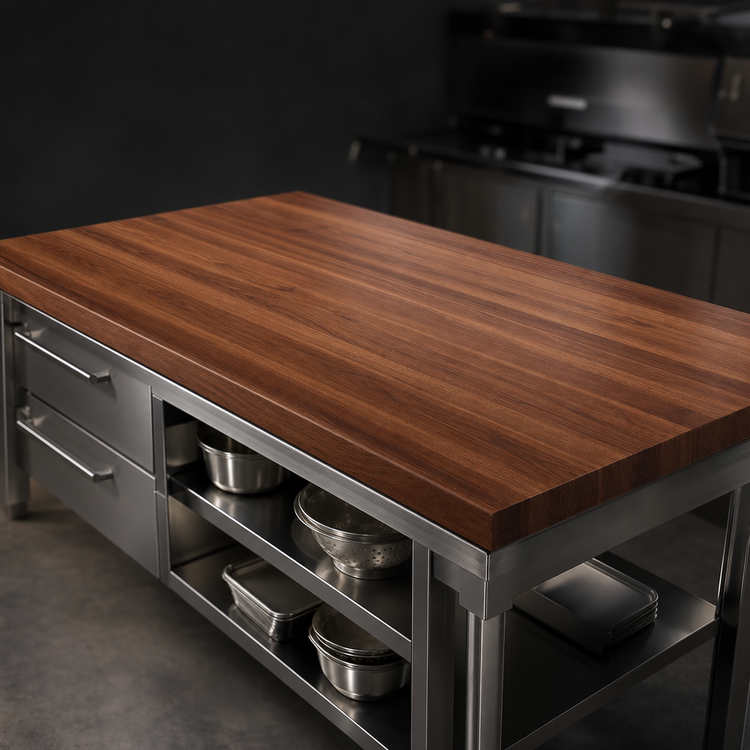 Product image #3 for Boos Block American Black Walnut Edge Grain Kitchen Countertop with Varnique Finish, 72 x 48 x 2-1/4 Inches