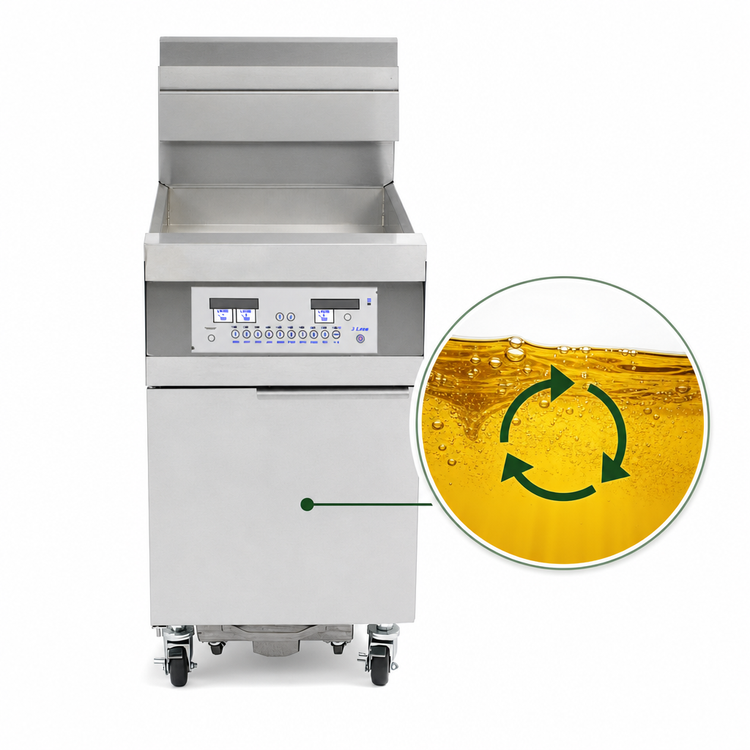 Product image #3 for Frymaster Dean 1814 Oil Conserving Gas Floor Fryer with Built-In Filtration, 63 lb. Capacity