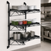 Thumbnail image #3 for Quantum Wall-Mounted Cantilever Wire Shelving Starter Unit with 3 Wire Shelves and 54-Inch Posts