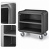 Thumbnail image #4 for Cambro Service Cart Pro Medium Bus Cart with 3 Ribbed Shelves, Black Polyethylene