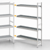 Thumbnail image #3 for Fermostock 4-Tier Polymer Shelving Unit Expansion Kit with Removable Polymer Inserts, 42W x 22D x 66H