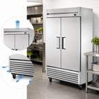 Thumbnail image #3 for True Mfg. - General Foodservice T-49-HC Two-Section Reach-In Refrigerator, Solid Hinged Doors, Bottom-Mounted R290 Refrigeration