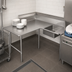 Thumbnail image #3 for John Boos Pro-Bowl L-Shaped Soiled Landing Dishtable with 10-Inch Landing Shelf and 20 x 20 x 8-Inch Sink Bowl, Left-to-Right, 70 x 60 Inches