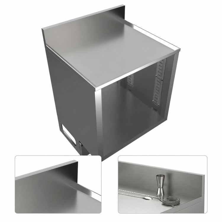 Product image #4 for BK Resources Call Series Underbar Cabinet with Flat Top, Raised Edge, Locking Hinged Door, 24 x 21 Inches