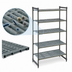 Thumbnail image #3 for Cambro Camshelving Basics Plus 5-Tier Vented Stationary Starter Unit, 54W x 24D x 72H, Brushed Graphite