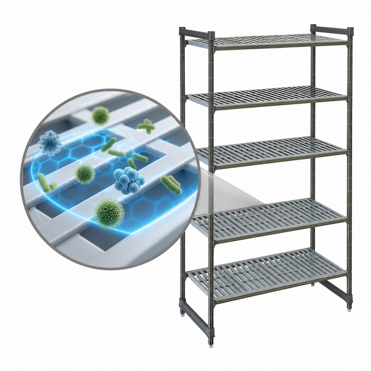 Product image #3 for Cambro Camshelving Basics Plus 5-Tier Stationary Vented Polymer Shelving Starter Unit, 24 x 48 x 72 Inches, Brushed Graphite