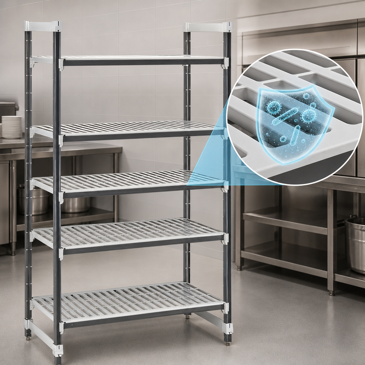 Product image #3 for Cambro Camshelving Elements XTRA 5-Shelf Vented Stationary Starter Unit, 18 x 60 x 84 Inches