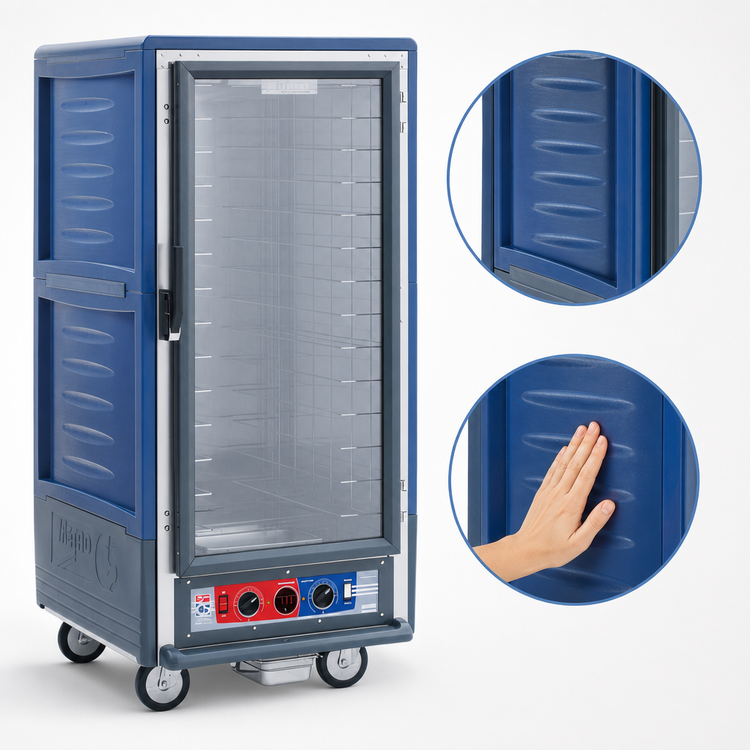Product image #3 for Metro C5 3 Series 3/4 Height Heated Holding and Proofing Cabinet with Clear Polycarbonate Door, Blue, Lower Wattage