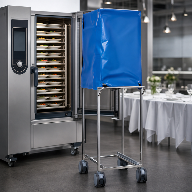 Product image #3 for RATIONAL Banquet Finishing System for SCC 62/CMP 62 with 34-Plate Mobile Rack, Thermocover, and Transport Trolley