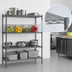 Thumbnail image #4 for Eagle Valu-Master Double-Mat Wire Shelving Starter Unit, 4-Tier, 60W x 18D x 74H, Gray Epoxy
