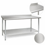 Thumbnail image #3 for Eagle Group Budget Series UT2484B 84" x 24" 430 Stainless Steel Work Table with Rear Up-Turn and Adjustable Undershelf