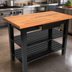 Thumbnail image #4 for John Boos Appalachian Red Oak Country Work Table with 2 Slatted Undershelves, 48 x 25 Inches