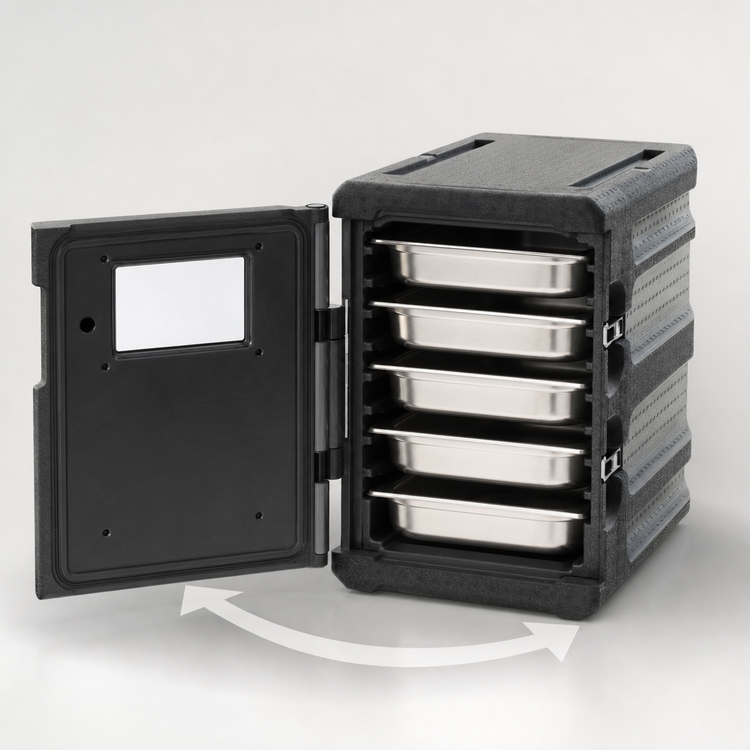 Product image #3 for Metro Mightylite 6-Pan Front-Load Insulated Food Pan Carrier, Black