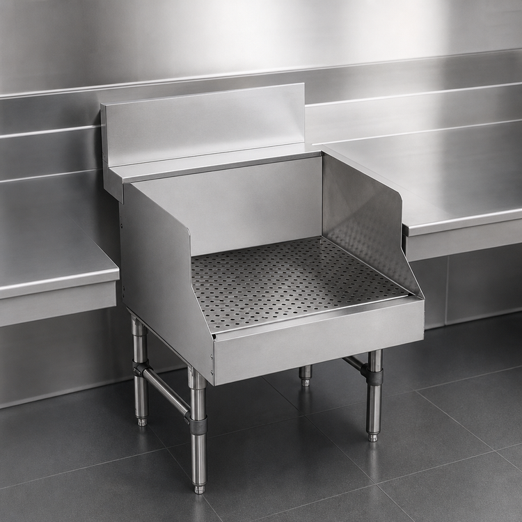 Product image #3 for Advance Tabco Prestige Recessed Glass Unit with Removable Drain Pan, 12 x 30 Inches, Freestanding Open Base