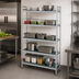 Thumbnail image #3 for Fermostock 5-Shelf Stationary Polymer Shelving Starter Unit, 59W x 14D x 83H