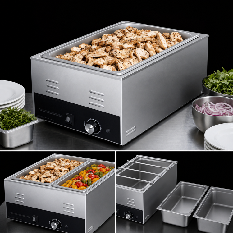 Product image #3 for Hatco Quick Ship Electric Countertop Heated Well, Full-Size Pan, Wet/Dry, 120V