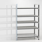 Thumbnail image #3 for Cambro Camshelving® Elements EXA183684VS5480 Stationary Add-On Shelving Unit, 5-Tier, 18" x 36" x 84", Vented & Solid, Gray