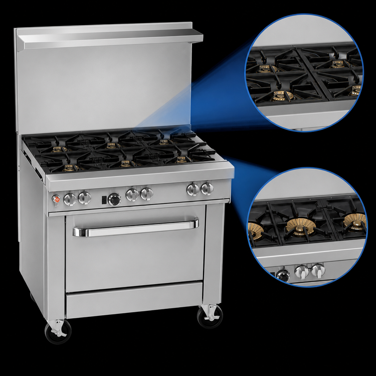 Product image #3 for Southbend Ultimate 36-Inch Gas Restaurant Range with Cabinet Base and 6 Open Burners