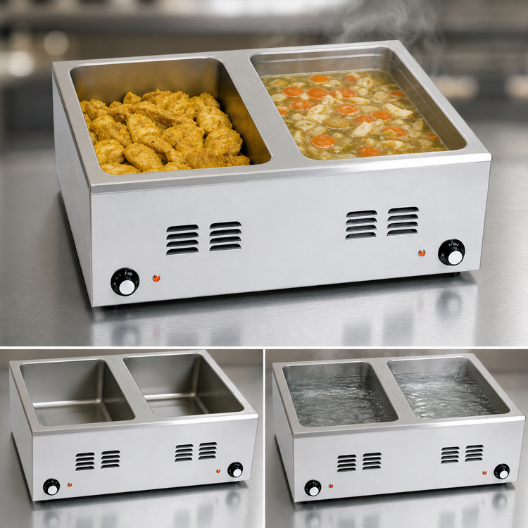 Product image #3 for RedHots Countertop Electric Food Warmer with 12 x 20 Inch Pan Opening, Wet/Dry Operation, Infinite Controls, 208V