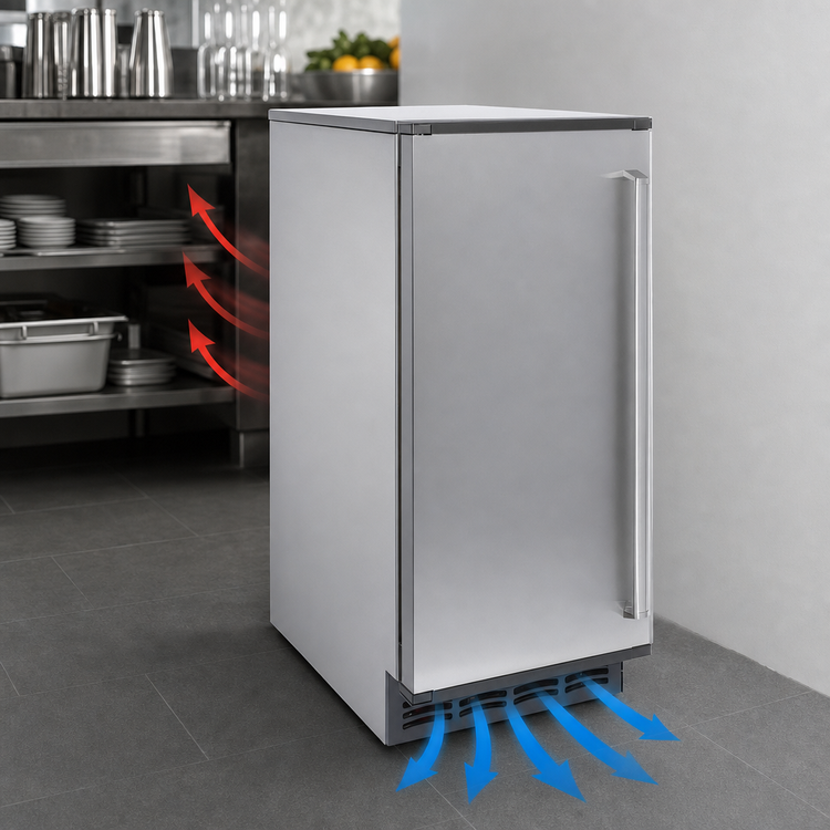 Product image #3 for CrystalCraft Premier Air-Cooled Cube-Style Self-Contained Ice Maker with 25 lb Storage
