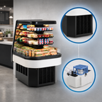 Thumbnail image #3 for Federal Industries End Caps ECSS40SC Self-Contained Refrigerated End Cap Display Case, 40"W x 41"D x 60"H, Black Interior, Laminate Exterior