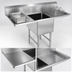 Thumbnail image #3 for John Boos B Series 1-Compartment Floor Model Sink with Dual Drainboards, 69-1/4 Inch W x 29-1/2 Inch D, 16-Gauge Stainless Steel