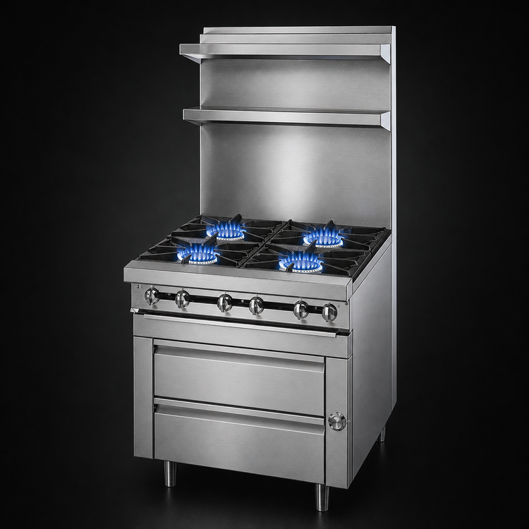 Product image #3 for Titan JMRHE-4-4 48" Modular Heavy Duty Gas Range with 8 Open Burners