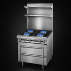 Thumbnail image #3 for Jade Range (Middleby) Titan JMRHE-4-4 48-Inch Modular Heavy-Duty Natural Gas Range, 4 Open Burners, 4 Step-Up Open Burners, Stainless Steel
