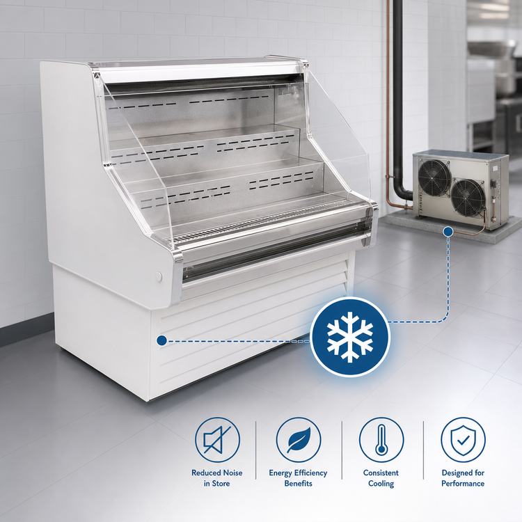 Product image #3 for Howard-McCray 35E Series 39-Inch Remote Impulse Open Merchandiser with LED Top, White Straight Case