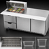 Thumbnail image #4 for Beverage-Air SPED72HC-12M-2 72-Inch Three-Section Mega Top Sandwich Prep Table with 2 Drawers, 2 Doors and 12 Pan Openings