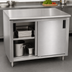 Thumbnail image #3 for Advance Tabco Enclosed Work Table with Cabinet Base, Sliding Doors, and 14 Gauge 304 Stainless Steel Top, 60