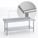Thumbnail image #3 for Duke Manufacturing 416-3060-2R 60-Inch x 30-Inch Stainless Steel Work Table, Open Base, 16-Gauge 400-Series Top, 1-1/8-Inch Riser