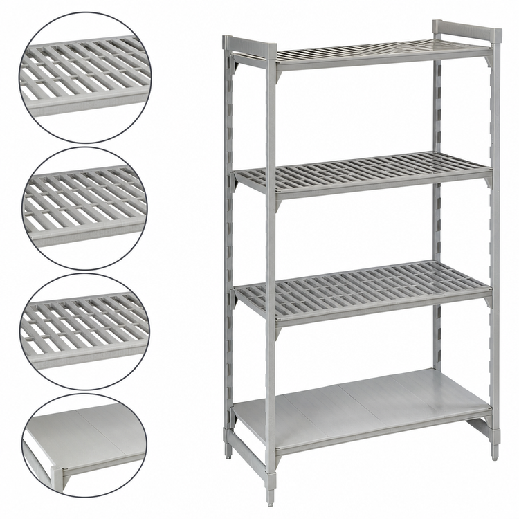 Product image #4 for Cambro Camshelving Premium 4-Shelf Vented and Solid Stationary Starter Unit, 21" x 24" x 84"