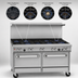Thumbnail image #3 for Southbend Ultimate 60-Inch Gas Restaurant Range with 9 Open Burners, Standard Oven, and Convection Oven